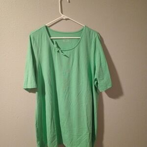 Elegant Green Short Sleeve Top